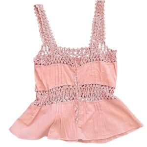 🌸 - Jill Stuart sz XS/S Soft Pink Crocheted Summer Top